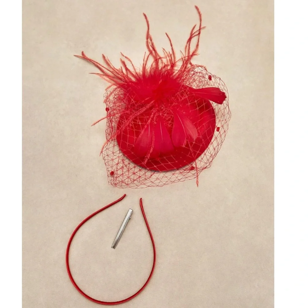 Red Fascinator Kentucky Derby Hat